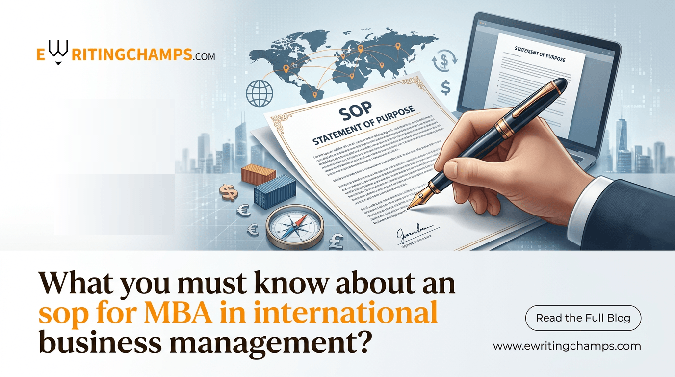 What you must know about an sop for MBA in international business management?